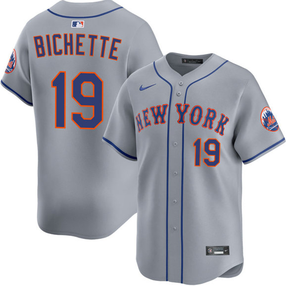 New York Mets #19 Bo Bichette 2026 Gray Limited Stitched Jersey