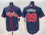 Atlanta Braves #99 Spencer Strider Navy Cool Base Stitched Jersey