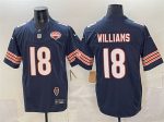 Chicago Bears #18 Caleb Williams Navy F.U.S.E. 2025 NFC North Champions Illinois Patch Stitched Jersey