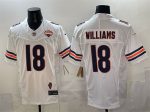 Chicago Bears #18 Caleb Williams White F.U.S.E. 2025 NFC North Champions Illinois Patch Stitched Jersey