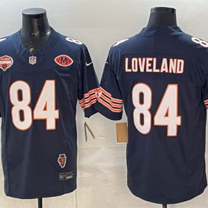 Chicago Bears #84 Colston Loveland Navy F.U.S.E. 2025 NFC North Champions VMH Patch Vapor Untouchable Limited Stitched Jersey