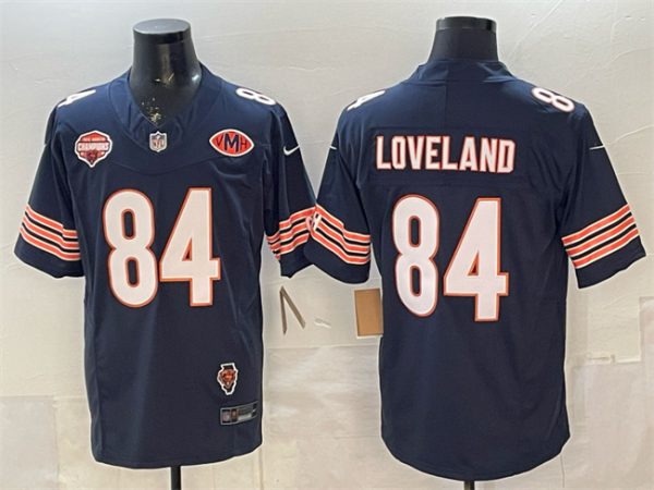 Chicago Bears #84 Colston Loveland Navy F.U.S.E. 2025 NFC North Champions VMH Patch Vapor Untouchable Limited Stitched Jersey