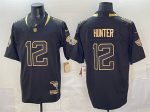 Jacksonville Jaguars #12 Travis Hunter Black Gold 2025 F.U.S.E. With Patch Vapor Untouchable Limited Stitched Jersey