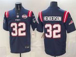New England Patriots #32 TreVeyon Henderson Navy F.U.S.E. 2025 AFC East Championship Patch Vapor Limited Stitched Jersey