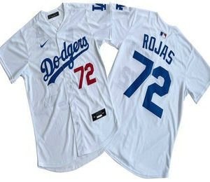 Los Angeles Dodgers #72 Miguel Rojas White Limited Stitched Jersey