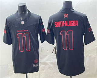 Seattle Seahawks #11 Jaxon Smith-Njigba Limited Black Stranger Things Stuck In The Upside Down Jersey
