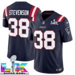 New England Patriots #38 Rhamondre Stevenson Navy 2025 F.U.S.E. Super Bowl LX Patch Vapor Limited Stitched Jersey