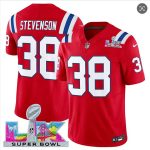 New England Patriots #38 Rhamondre Stevenson Red 2025 F.U.S.E. Super Bowl LX Patch Vapor Limited Stitched Jersey