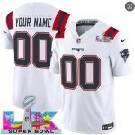 New England Patriots Custom White 2025 F.U.S.E. Super Bowl LX Patch Vapor Limited Stitched Jersey