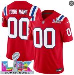 New England Patriots Custom Red 2025 F.U.S.E. Super Bowl LX Patch Vapor Limited Stitched Jersey