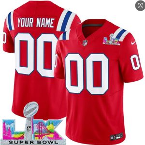 New England Patriots Custom Red 2025 F.U.S.E. Super Bowl LX Patch Vapor Limited Stitched Jersey