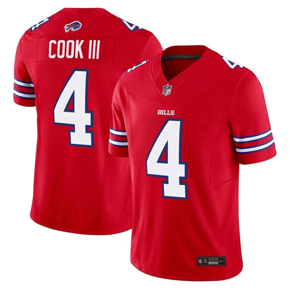 Buffalo Bills #4 James Cook III Red 2025 F.U.S.E. Vapor Untouchable Limited Stitched Jersey