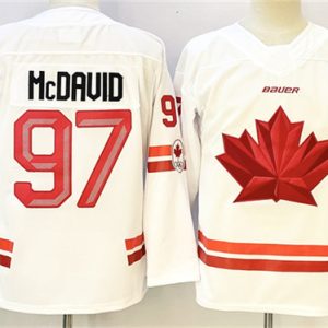 Canada #97 Connor McDavid White With A Patch Stitched Jersey