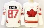 Canada #87 Sidney Crosby White With C Patch Stitched Jersey
