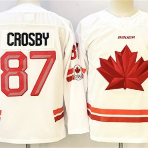 Canada #87 Sidney Crosby White With C Patch Stitched Jersey
