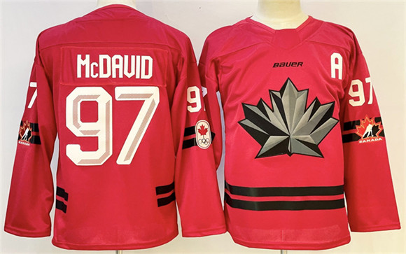 Canada #97 Connor McDavid Red With A Patch Stitched Jersey