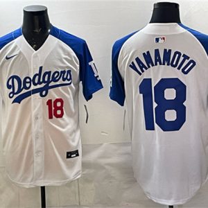 Los Angeles Dodgers #18 Yoshinobu Yamamoto White Royal 2025 World Series Limited Stitched Jersey