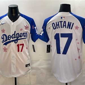 Los Angeles Dodgers #17 Shohei Ohtani White Royal 2025 World Series Champions Patch Tokyo Series Limited Stitched Jersey