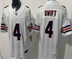 Chicago Bears #4 D'Andre Swift Limited White FUSE Vapor Jersey