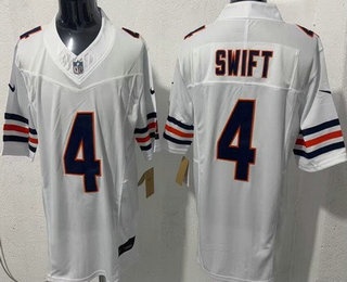 Chicago Bears #4 D'Andre Swift Limited White FUSE Vapor Jersey