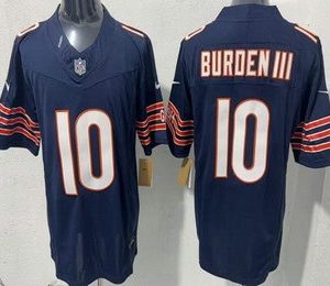Chicago Bears #10 Luther Burden III Limited Navy FUSE Vapor Jersey