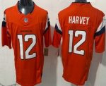 Denver Broncos #12 Rj Harvey Limited Orange FUSE Vapor Jersey