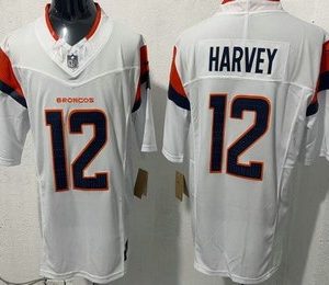 Denver Broncos #12 Rj Harvey Limited White FUSE Vapor Jersey