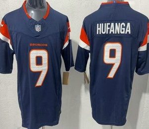 Denver Broncos #9 Talanoa Hufanga Limited Navy FUSE Vapor Jersey