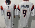 Denver Broncos #9 Talanoa Hufanga Limited White FUSE Vapor Jersey
