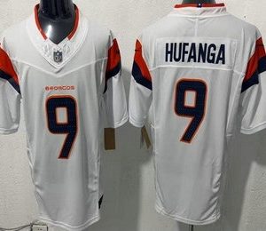 Denver Broncos #9 Talanoa Hufanga Limited White FUSE Vapor Jersey