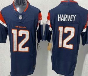Denver Broncos #12 Rj Harvey Limited Navy FUSE Vapor Jersey