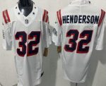 New England Patriots #32 TreVeyon Henderson Limited White Rivalries FUSE Vapor Jersey
