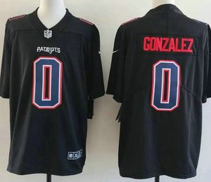 New England Patriots #0 Christian Gonzalez Limited Black Fashion Vapor Jersey