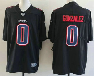 New England Patriots #0 Christian Gonzalez Limited Black Fashion Vapor Jersey