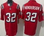 New England Patriots #32 TreVeyon Henderson Limited Red Rivalries FUSE Vapor Jersey