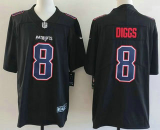 New England Patriots #10 Drake Maye Limited Black Fashion Vapor Jersey