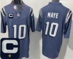 New England Patriots #10 Drake Maye Limited Gray Rivalries Captain Patch FUSE Vapor Jersey