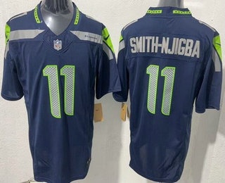 Seattle Seahawks #11 Jaxon Smith Njigba Limited Navy FUSE Vapor Jersey