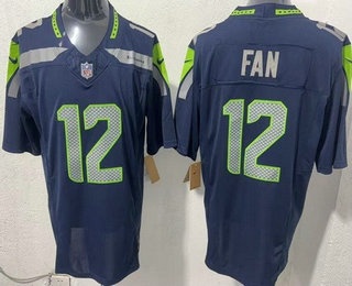 Seattle Seahawks #12 Fan Limited Navy FUSE Vapor Jersey