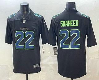 Seattle Seahawks #22 Rashid Shaheed Limited Black Fashion Vapor Jersey
