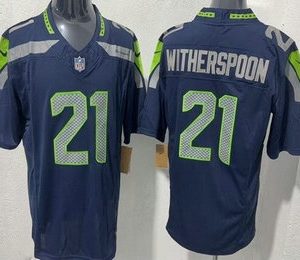 Seattle Seahawks #21 Devon Witherspoon Limited Navy FUSE Vapor Jersey
