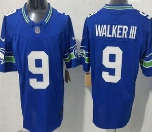 Seattle Seahawks #9 Kenneth Walker III Limited Blue FUSE Vapor Jersey