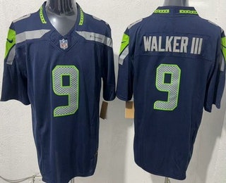 Seattle Seahawks #9 Kenneth Walker III Limited Navy FUSE Vapor Jerseys