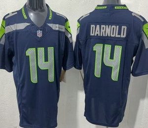 Seattle Seahawks #14 Sam Darnold Limited Navy FUSE Vapor Jersey