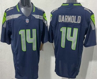 Seattle Seahawks #14 Sam Darnold Limited Navy FUSE Vapor Jersey