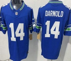 Seattle Seahawks #14 Sam Darnold Limited Blue FUSE Vapor Jersey