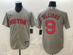 Boston Red Sox #9 Ted Williams Grey Cool Base Stitched Jersey