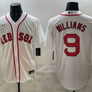 Boston Red Sox #9 Ted Williams White Cool Base Stitched Jersey