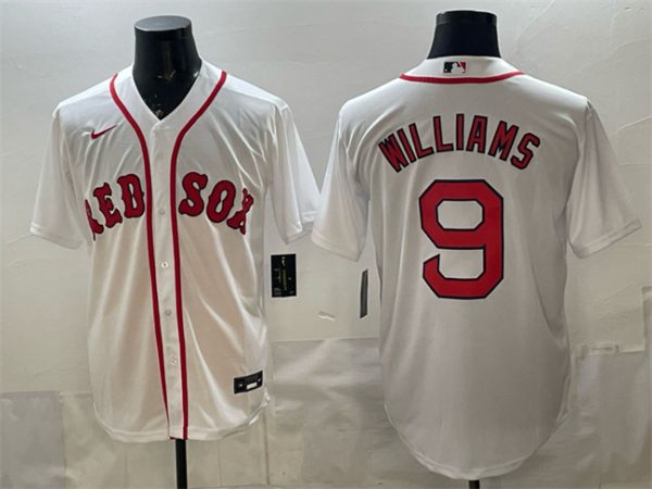 Boston Red Sox #9 Ted Williams White Cool Base Stitched Jersey