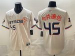 Houston Astros #45 ½ñ¾®ß_Ò² Cream 2025 City Connect With Texas Patch Limited Stitched Jersey